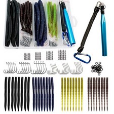 Fishing Neko Rig and Wacky Rigs Kit with 15 Wacky Hooks and 15 Offset Hooks,2...