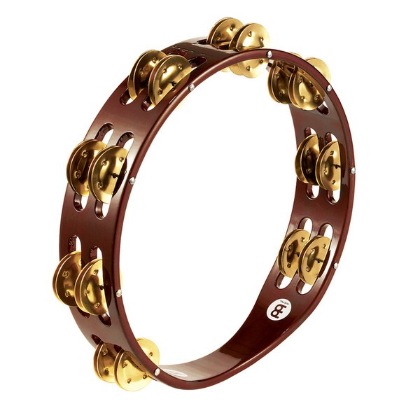 Meinl TA2B-AB Wood Tambourine 2 Row Brass Jingles