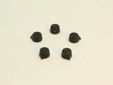 NOS Black Plastic Selector Control Knobs .25" Shaft Brass Screw Lot of 5 HDCO
