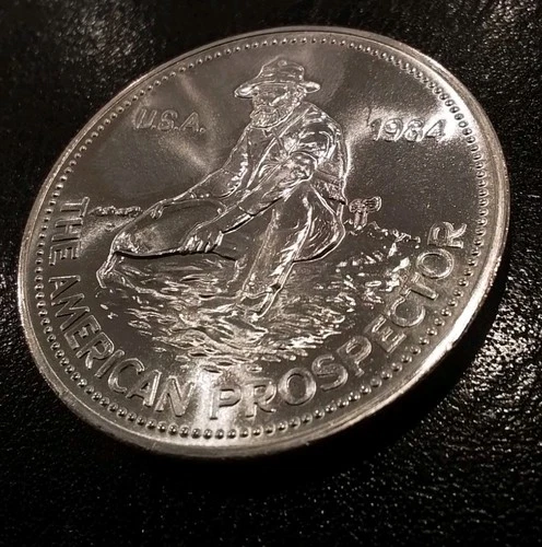 1 DAY ‼️ 1984 Engelhard .999 Fine Silver 1 oz American Prospector Round U.S