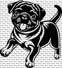 Cute Running Pug Puppy  2 Car Truck Van Window Vinyl Decal US Made And Sold