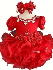 Jenniferwu Baby Girl Pageant Dress Handmade Beaded Dresses 12-18M