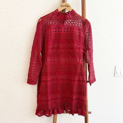 Two Sisters The Label Riverdale Red Lace Dress Long Sleeve Size 10 XL eBay