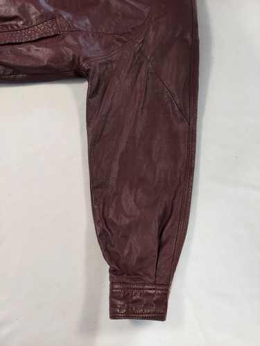 Bermans Men's Vintage Retro Thinsulate Wine Brown Leather Jacket, Size M - Picture 15 of 24