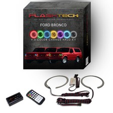 RGB Multi Color Bluetooth LED Halo Ring kit for 1992-1996 Ford Bronco Headlights