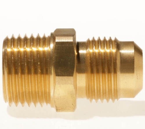 B-F2404-02-02 Brass 45° Flare Male Connector, Flare 1/8" X Male Pipe 1/8"