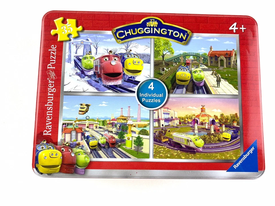 Juego completo de 4 rompecabezas individuales de 35 piezas Ravensburger Chuggington en juguete de hojalata Foto 2 de 4