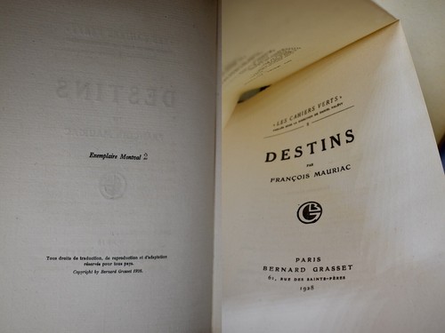 DESTINS by Francois Mauriac, Copyright 1928 1st Edition – Signed by the Author - Picture 8 of 12
