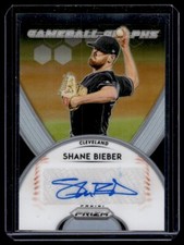 2019 Panini Prizm Game Ball Graphs Shane Bieber Auto Cleveland Indians #GB-SB