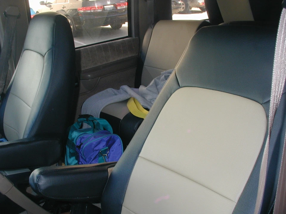 para CHEVY SUBURBAN 1992-1994 S. CUERO AJUSTE PERSONALIZADO 2 FUNDAS ASIENTO DELANTERO 13 COLORES Foto 2 de 4