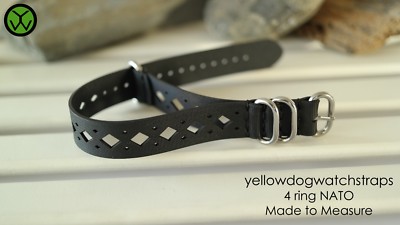 Dive Watch Rubber Nato Watch Strap Black Diamond Rally
