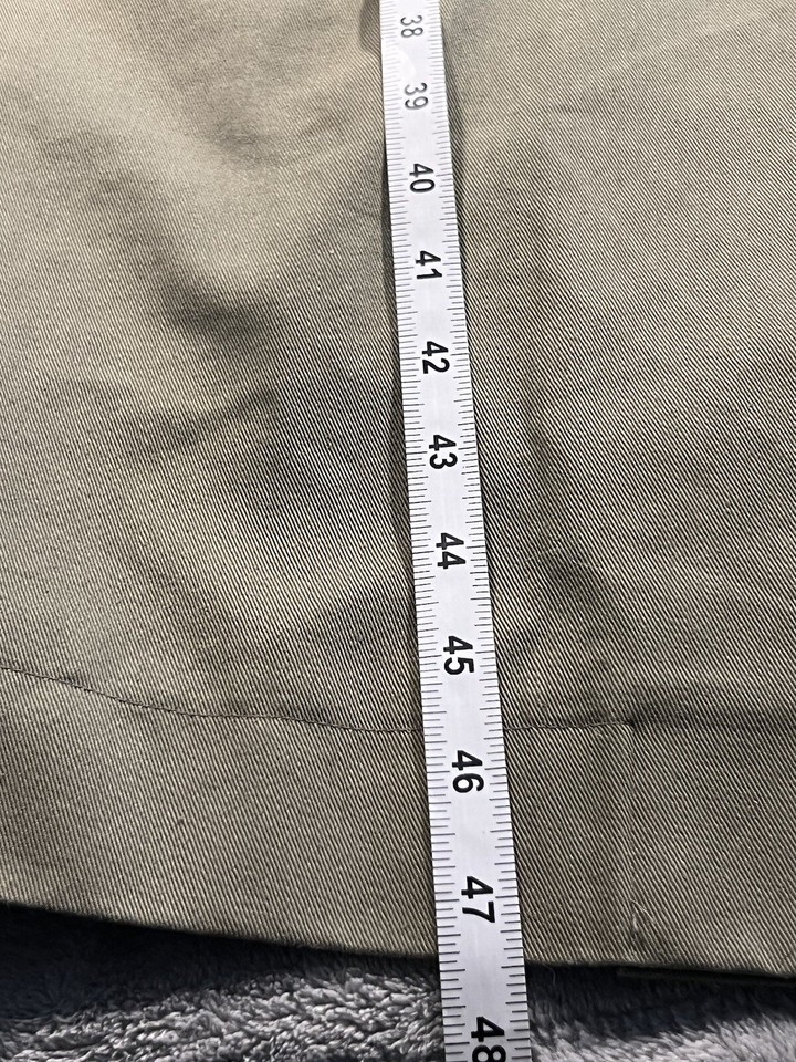 Together! Womens Size 8P Green Khaki Leather Trim 100 Cotton Duster