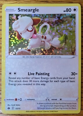 Smeargle Holo Pokemon Card 15/15 2022 | eBay