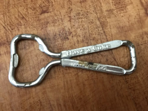 VINTAGE METAL "HAVE A COKE DRINK COCA-COLA" 3.5" BOTTLE OPENER ORIGINAL