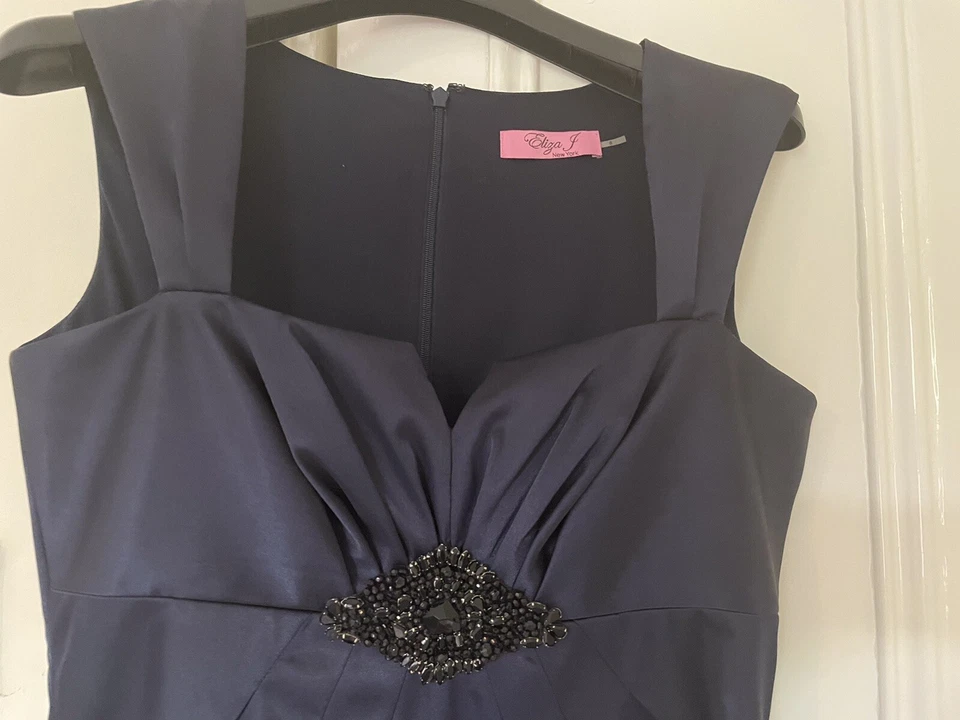 Midnight Blue Eliza J New York Dress. Size 10 Evening Prom. RRP £150 Worn once - Image 3 of 4