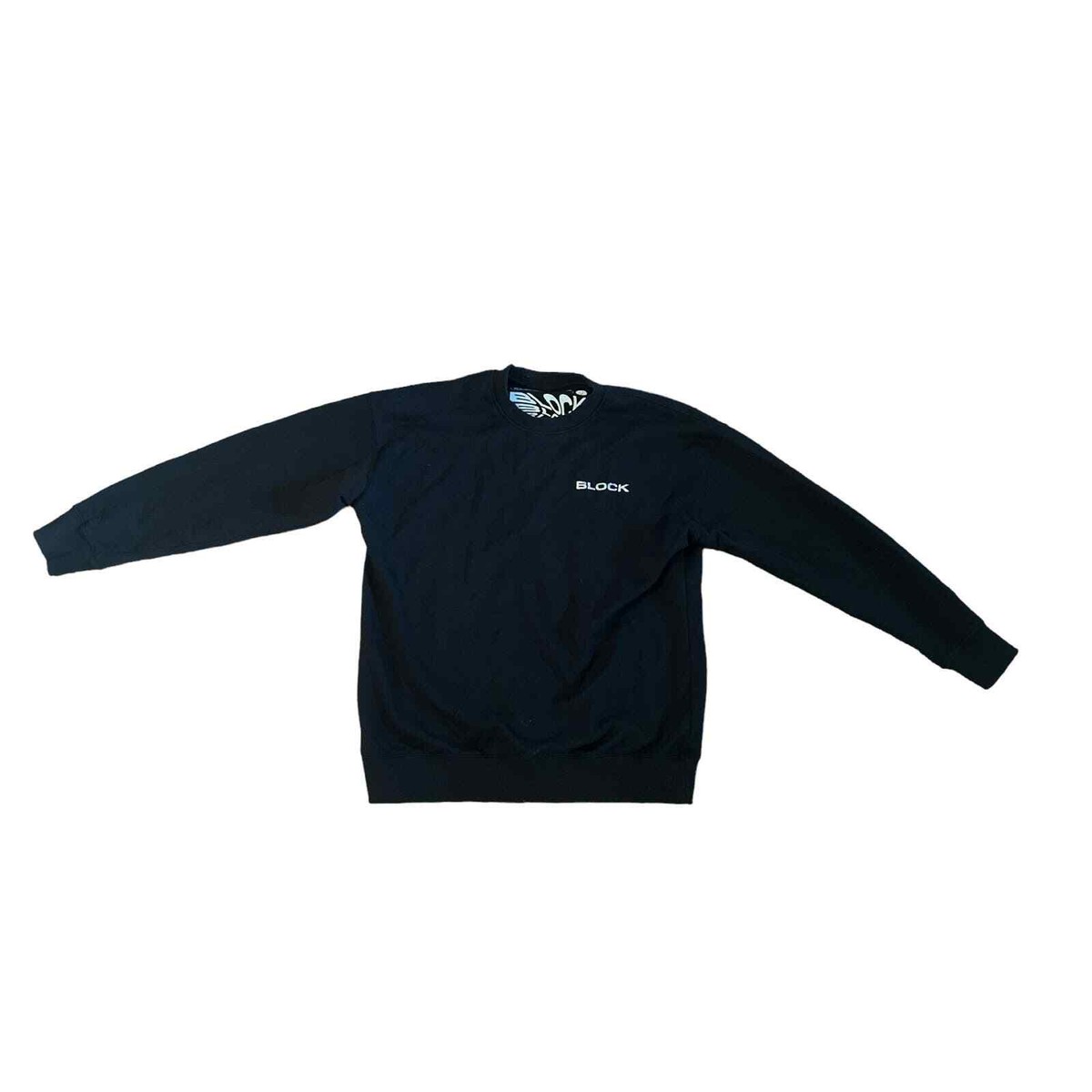 Men L Block XYZ Cotton French Terry Black Sweatshirt
