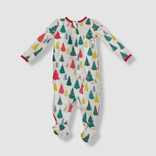  45 BedHead Pajamas Baby Boy's White Christmas Print One Piece Pajama Size 6-9M