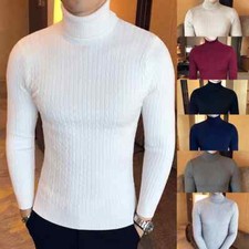 Winter High Neck Thick Warm Sweater Men Turtleneck Brand Mens Sweaters Slim Fit