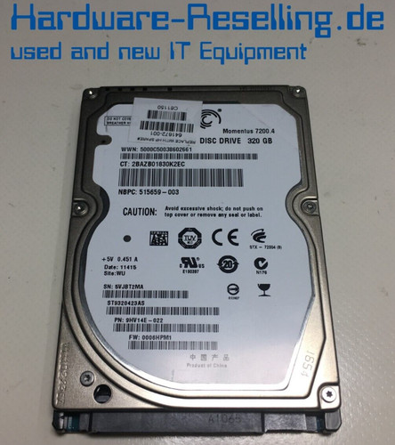 Seagate HP Momentus 320GB SATA 2,5" 7200 16MB ST9320423AS 515659-003 641672-001