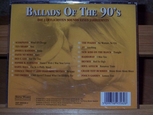 CD Ballads Of The 90´s - Limited Edition - Scorpions - Fools Garden - 3T - 2003 - Bild 2 von 2
