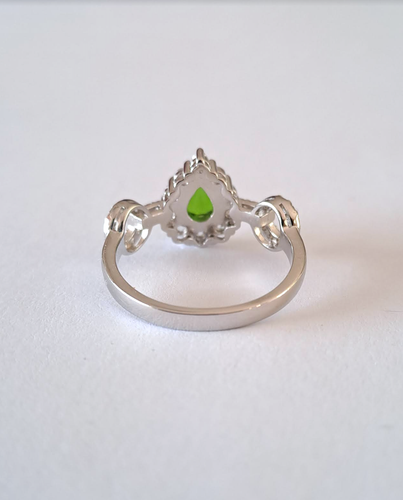 Anillo diopsido cromado plata 925 / oro blanco talla 57 - Imagen 9 de 11