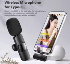 Type C Wireless Lavalier Microphone, Portable Audio Video Recording Mini Mic for