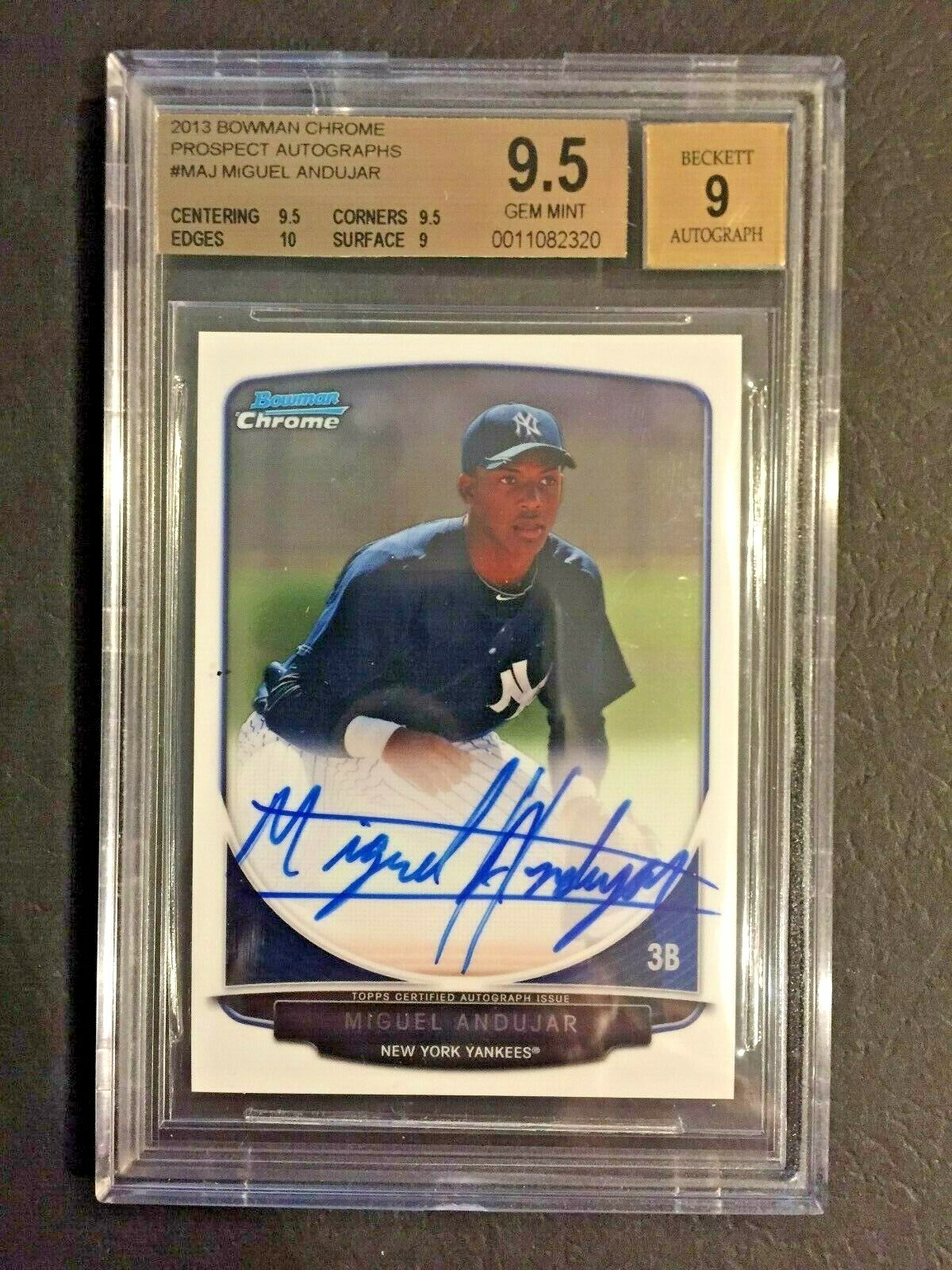 MIGUEL ANDUJAR 2013 BOWMAN CHROME AUTO RC BGS 9.5 GEM MINT YANKEES