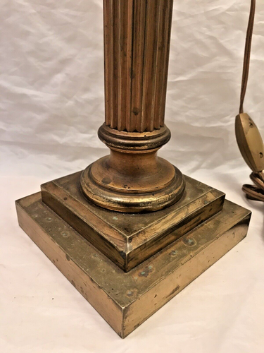 XL BACCARAT Pink Bamboo & HINKS Corinthian Bronze Mount Kerosene Oil Lamp 19TH - Picture 6 of 17