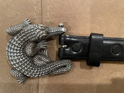 Kieselstein-Cord Sterling Alligator Buckle With Black  display picture 3