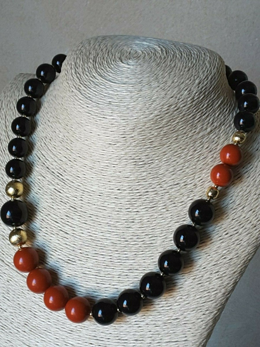 Collana Color Ambra In Perle Di Vetro E Catena Dorata - Gioielli - ... | Su MissHobby