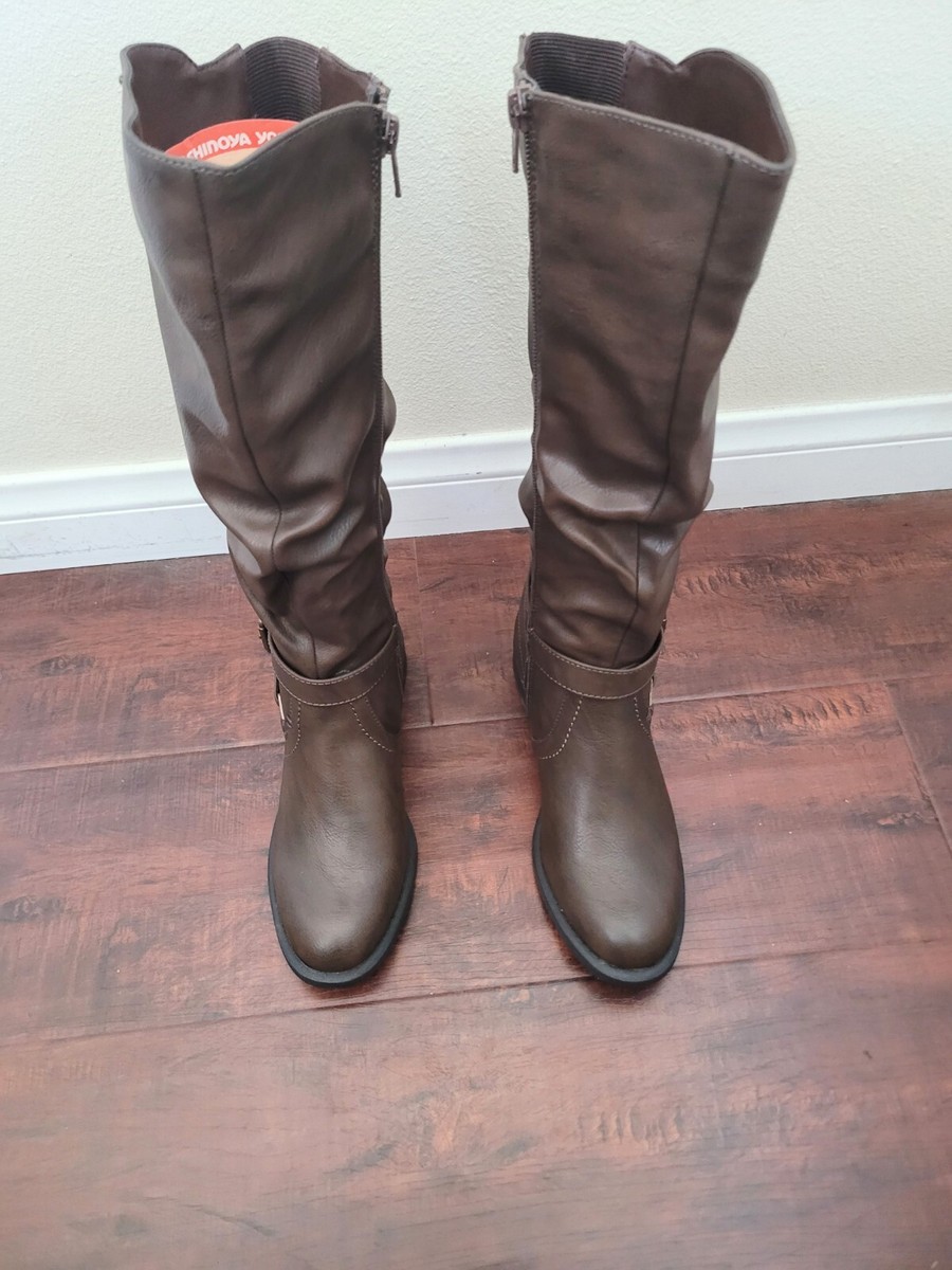 White Mountain Womens Liona Brown Knee-High Boots Size M NEW