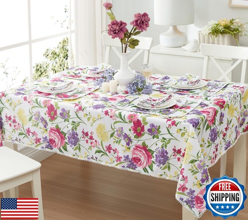 Newbridge Easter Sophia Pom Pom 60 x 120 Inch Rectangle Fabric Tablecloth, Wr - 第 4/5 張圖片