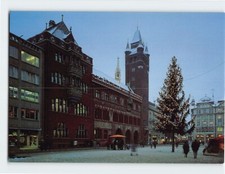 Postcard Rathaus & Basel Marktplatz Switzerland