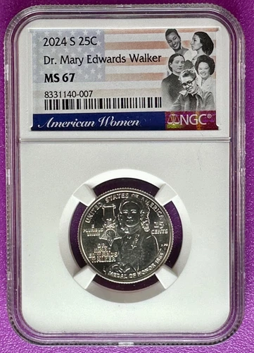 2024 S 25c Dr Mary Edwards Walker American Women Quarter NGC MS67 (007)