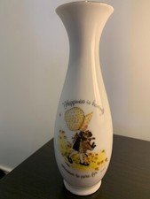 Vintage Holly Hobbie Bud Vase, Happiness Is Having Someone To Care For - 1973