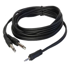 3.5mm  to 1/4 Stereo Cable, 1/8" TRS Stereo to Dual 1/4 inch TS Mono Y-Splitter