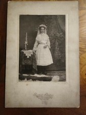 Antique Cabinet Card Photo of a Young Girl's Confirmation or First Communion