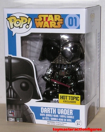 FUNKO POP STAR WARS CHROME DARTH VADER #01 Hot Topic Exclusive MIMB In Stock