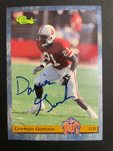 1993 Darrien Gordon Classic NFL Draft Autograph