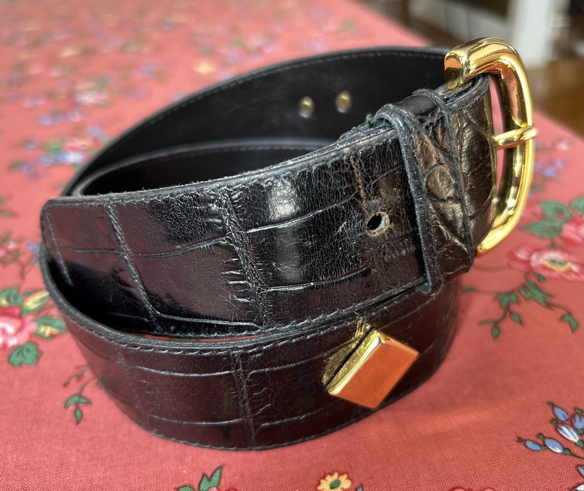 FURLA Gold Ring Equestrian-inspired Belt Made in Italy ?? Size XS Furla Patent Leather Black Wide Black Belt Silver Buckle S  main image 2