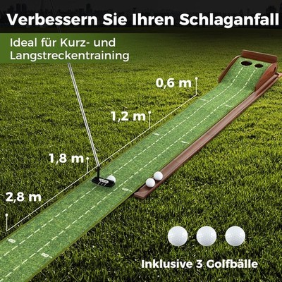 Golf Puttingmatte Auto Rückkehr Ball Return automatisch Putting Trainer 3 Bälle