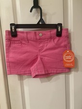 Wonder Nation Pink Pull On Denim Shorts with Pockets Girls XS 4-5 NWT SKU WR