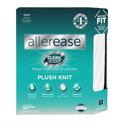 Aller-Ease Allerease Cleanboost Plush Knit Mattress Protector Waterproof