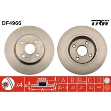 2x TRW DF4966 Bremsscheibe für MAZDA 2 DE DH3 Bremsscheiben