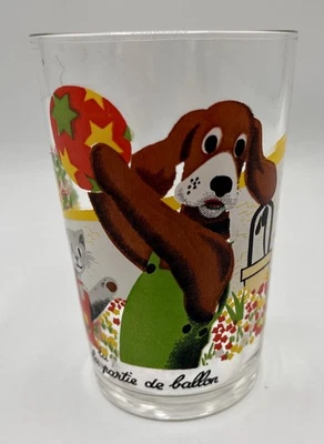 Verre ORTF Maison de TOUTOU - La partie de ballon avec ZOUZOU & KIKI 1960s - TBE - Bild 1 von 4