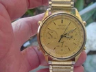 Seiko Chronograph Vintage Gold Tone Watch Ref. 7A28-7029 Quartz /REPAIRS