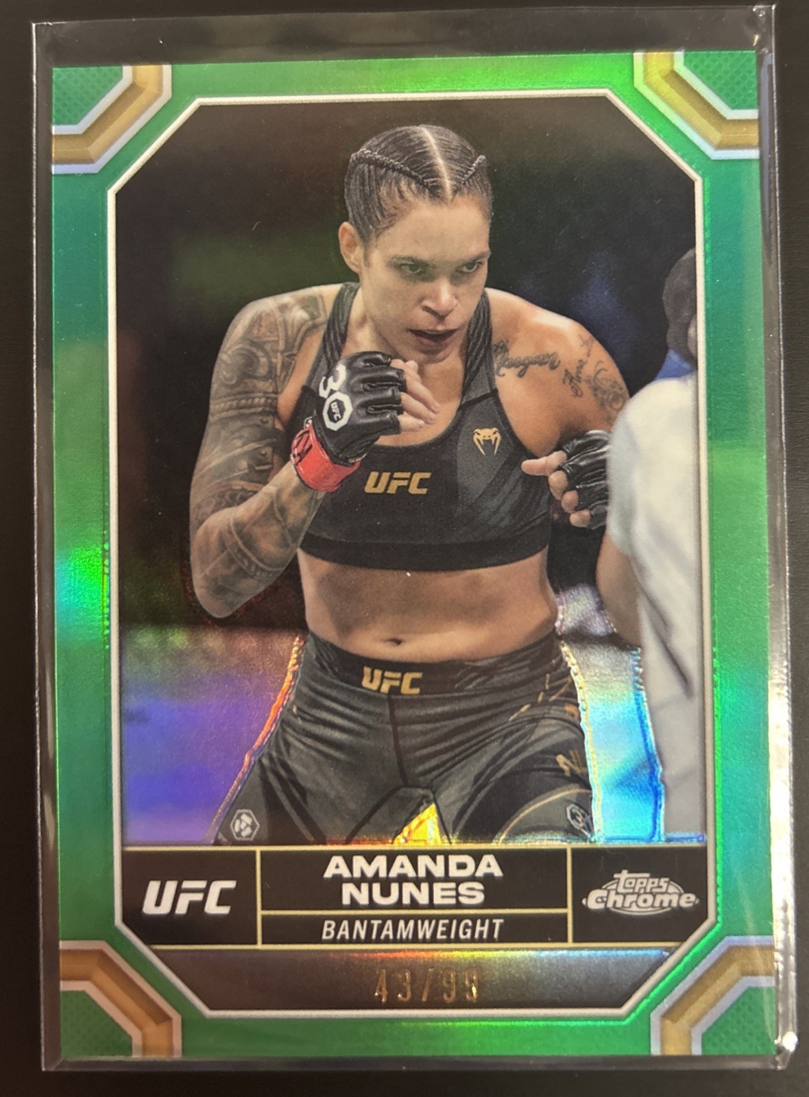 2024 Topps Chrome UFC - Amanda Nunes #15 Green Refractor /99