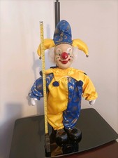 Jester Clown figure large Blue and Yellow  circus-Jester clown 