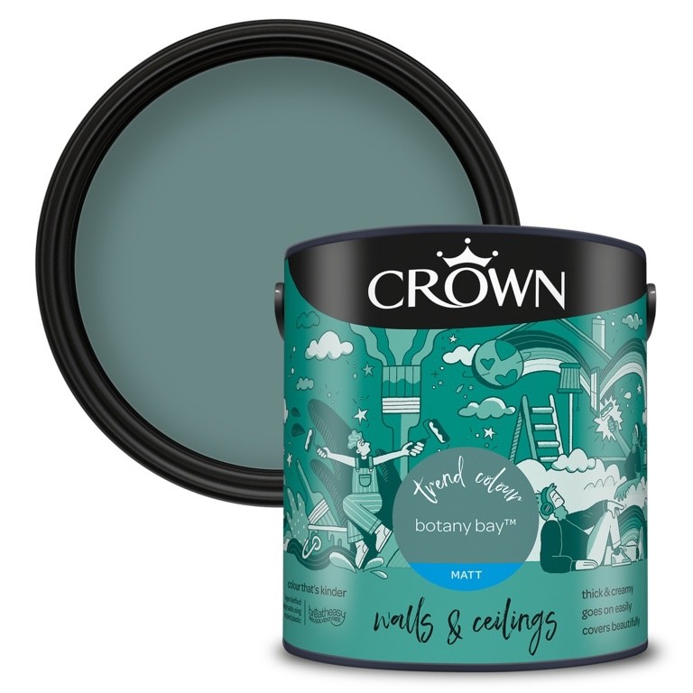 Crown (Botany Bay) Matt Paint Emulsion Walls & Ceilings 2.5L - Image 2