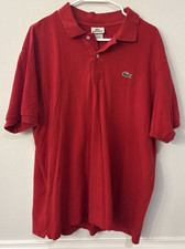 Lacoste Polo Shirt Mens Size 7 2XL Red Short Sleeve Classic Crocodile